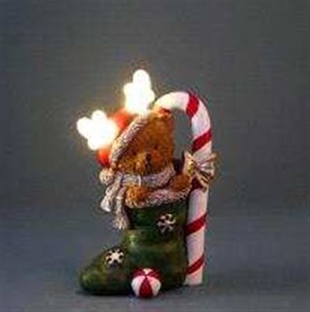 Xmas. Orsetto Con Led Dentro Calza 25cm