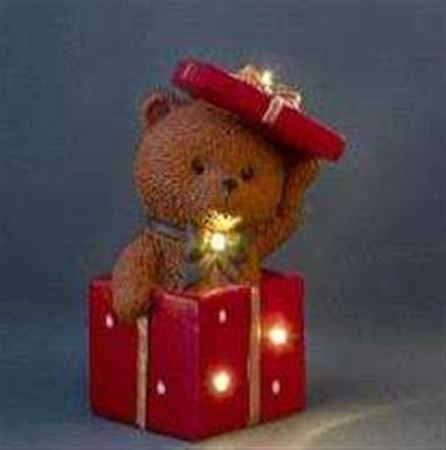 Xmas. Orsetto Con Led Dentro Dono 31cm