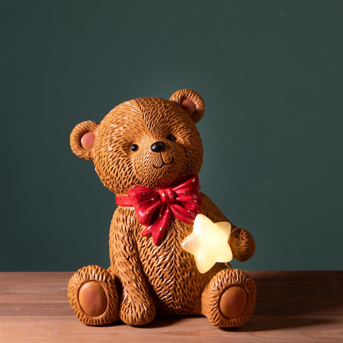 Xmas. Orsetto Con Led E Stella 27cm