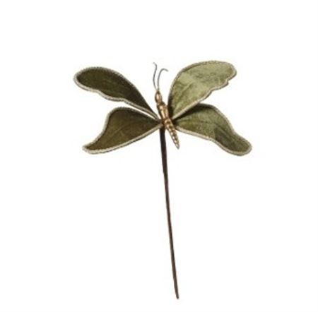 Xmas. Pick Farfalla Velluto L25 H30cm - Green