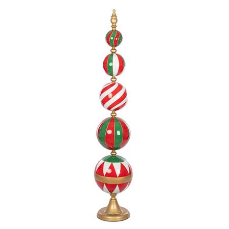 Xmas. Puntale Metal Natale Alto Con Sfere D34 H180