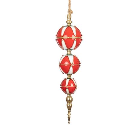 Xmas. Puntale Sospeso Sfere Metal D16 H71 - Rosso
