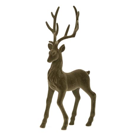 Xmas. Renna In Piedi Flock 23x50cm - Green
