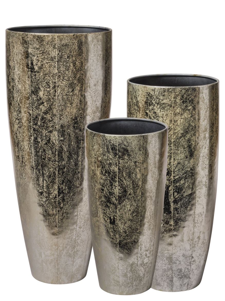 Xmas. Set3 Vasi Metal D.38-32-27 H.95-77-58cm Pewt