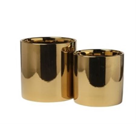 Xmas. Vasi Ceramica. 2pz Liscio D21-18cm - Gold