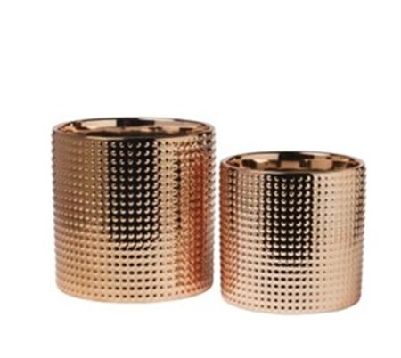 Xmas. Vasi Ceramica. 2pz Puntinato D21-18cm - Bron