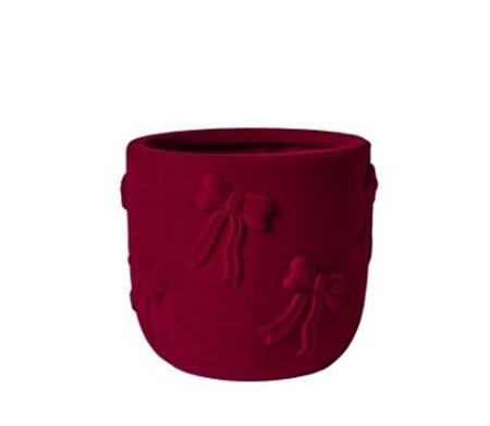 Xmas. Vasi Ceramica. Fiocchi Velluto D18h15cm- Bur