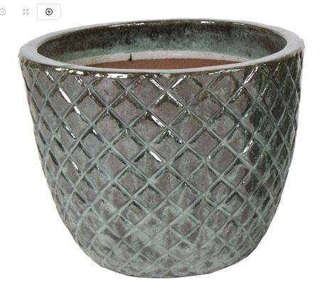 Vasi Ceramica. Glazed Egg Pineapple D29 H24cm- Grn
