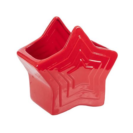 Xmas. Stella P.fiori 20x11h.18.5cm - Rosso