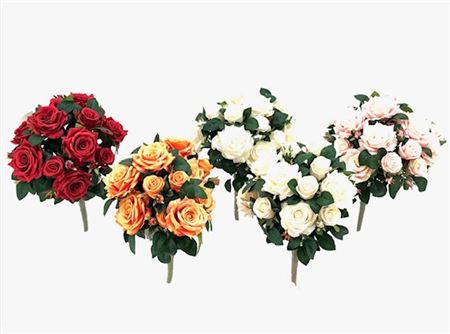 Art. Mazzo Bush Rose X15 50cm - White