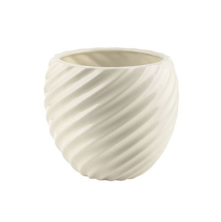 Vasi Ceramica. Sfera Spirale H14 D16cm - Avorio