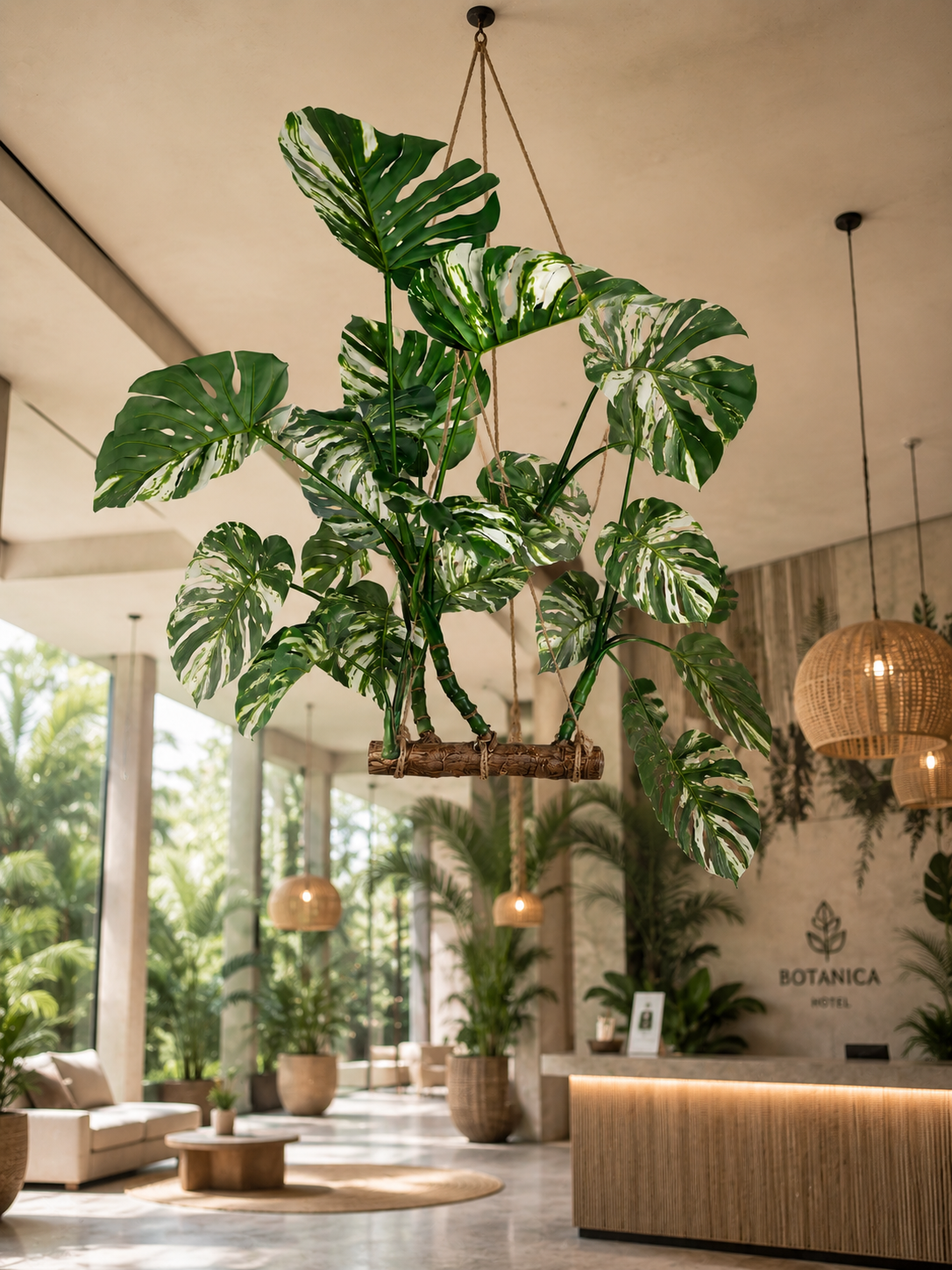 Art. Pianta Aerea Montera Con Legno 160cm - Varieg