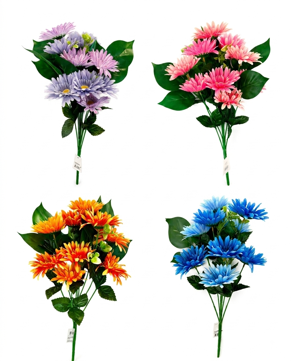 Art. Mazzo Bush Gerbera X9 42cm - Pink Peach