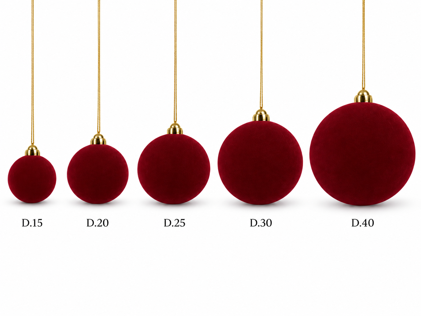 Xmas. Box Sfera Velluto D.40cm - Bordeaux