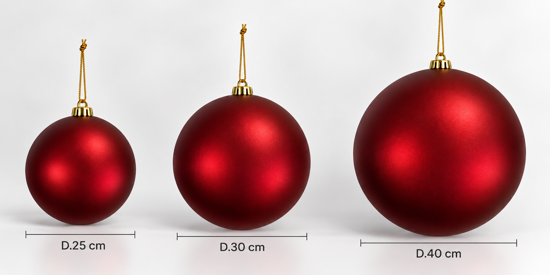 Xmas. Box Sfera Plastica D.40cm - Wine Red