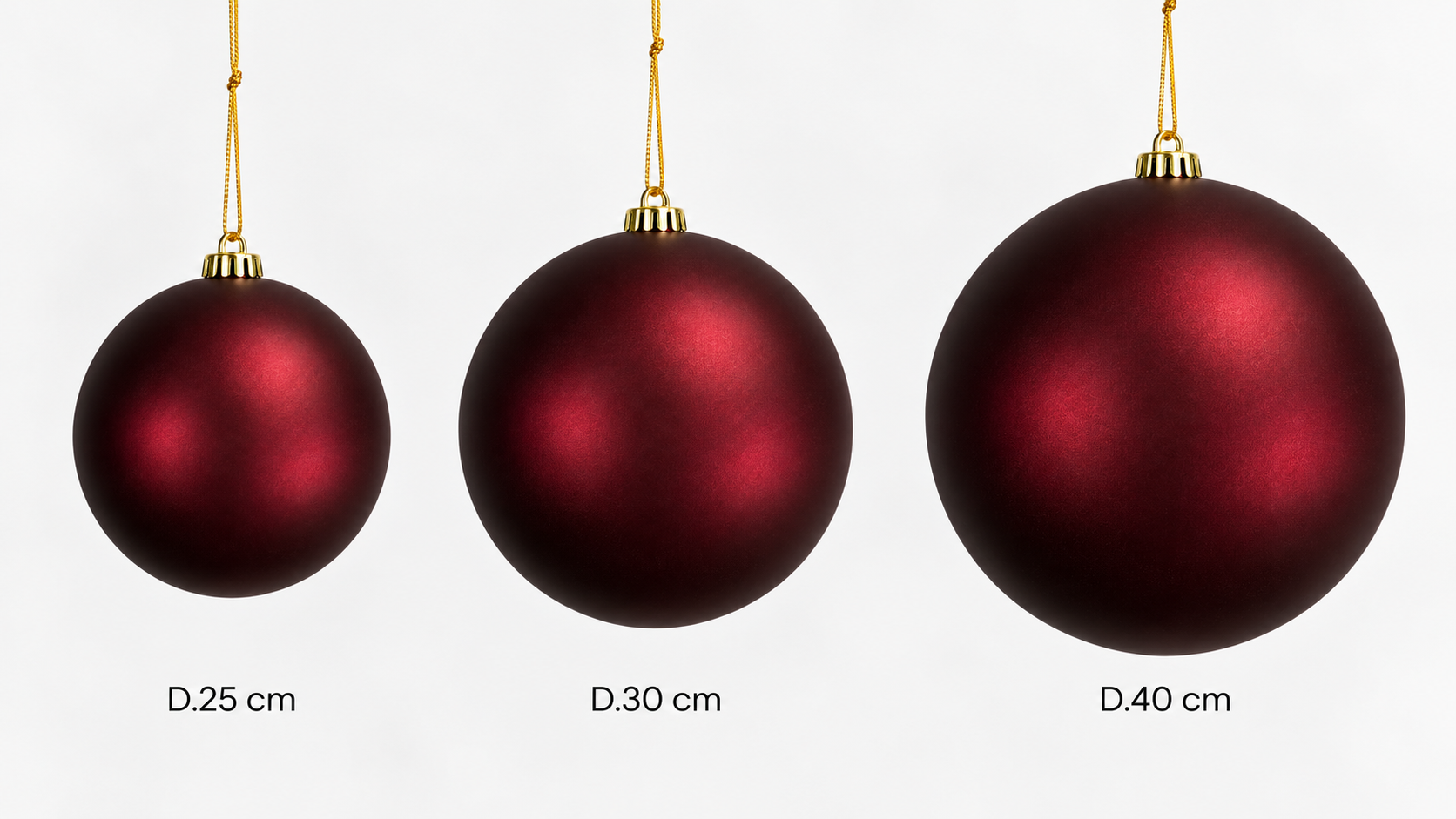 Xmas. Box Sfera Plastica D.30cm - Wine Red
