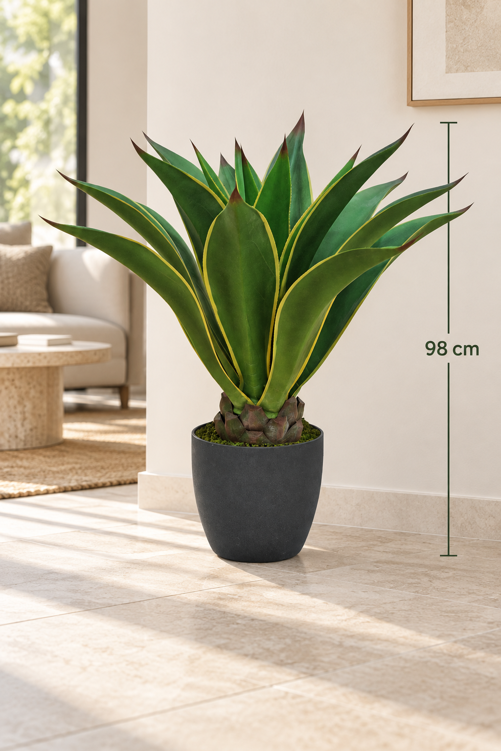 Art. Pianta Agave Attenuata In Vaso 98cm - Gr.yell