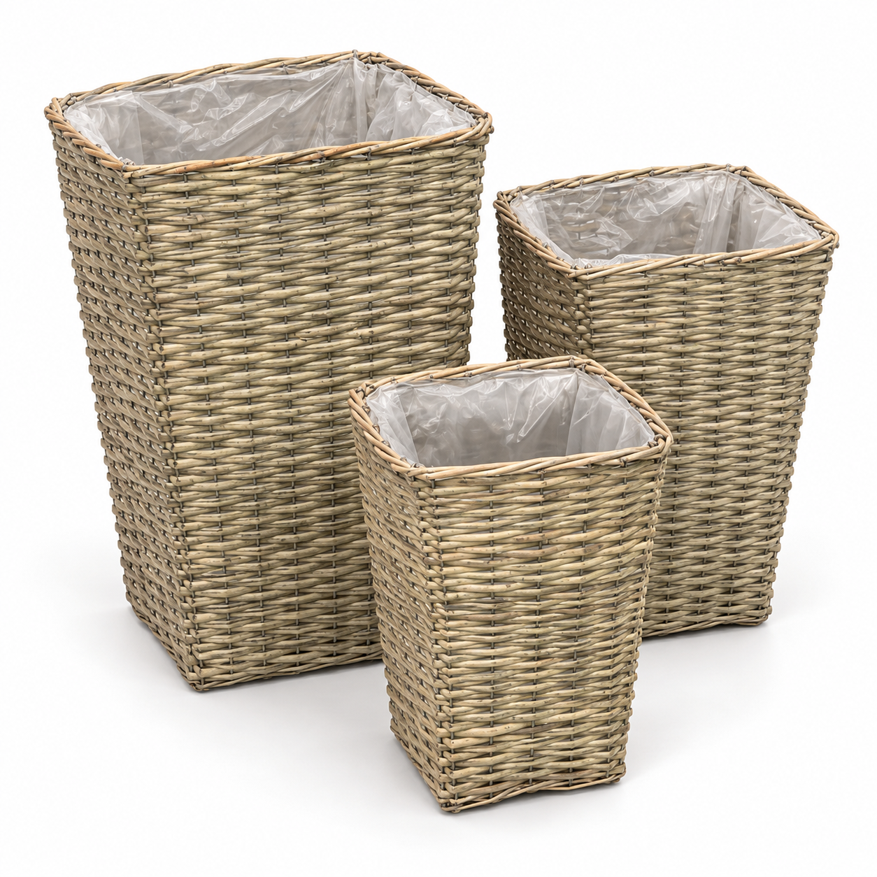 Cesti Caspò. Set 3 Naturale Rettangolare