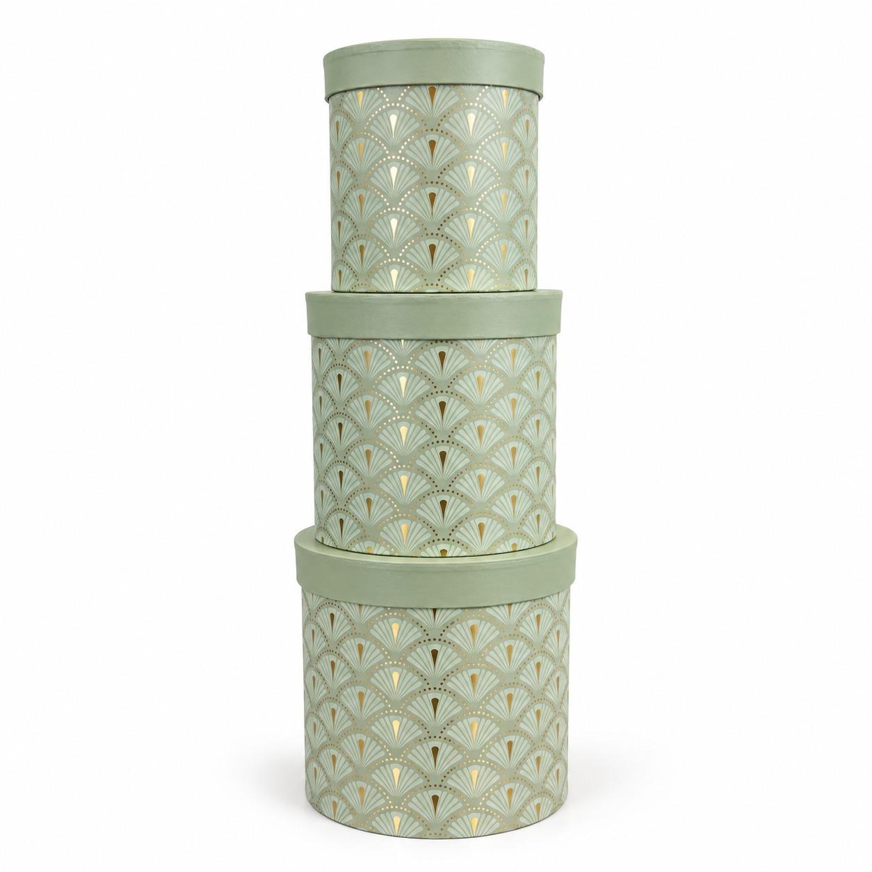 Box. Tris Verde C. Decori D.15-17-20cm