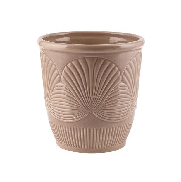 Vasi Ceramica. Orchidea D13 H14cm - Tortora