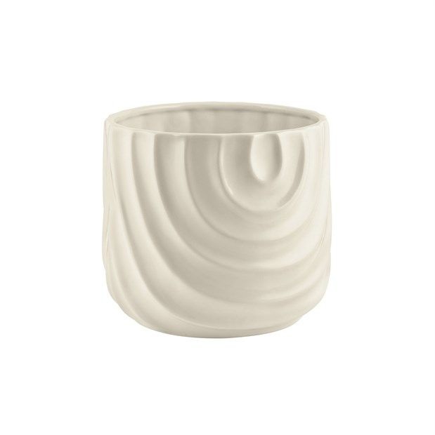 Vasi Ceramica. Caspò Avorio H.13 D.13cm