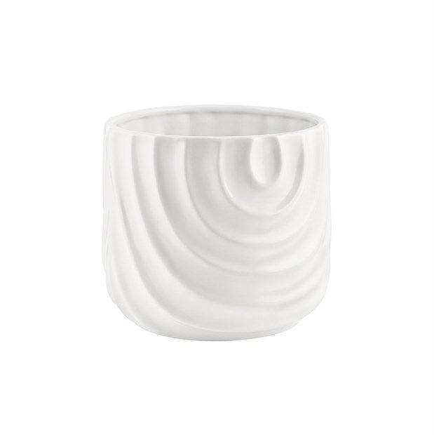 Vasi Ceramica. Caspò Bianco H.13 D.13cm