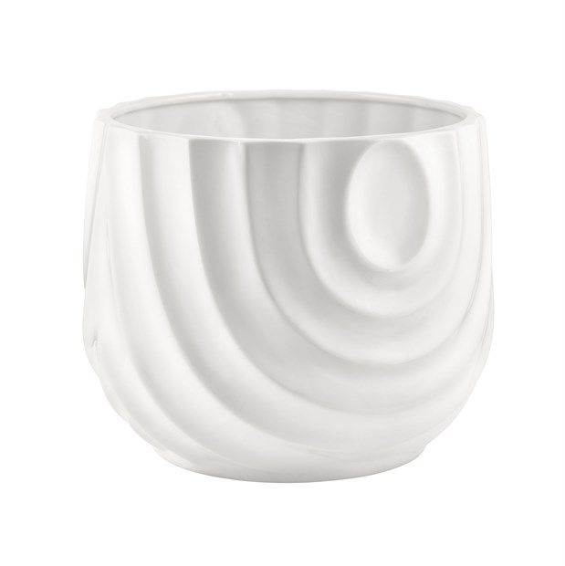 Vasi Ceramica. Caspò Bianco H.29.5 D.33cm