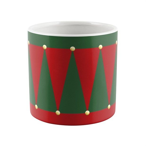 Xmas. Vasi Ceramica. Tamburo D13 H12cm - Red Green