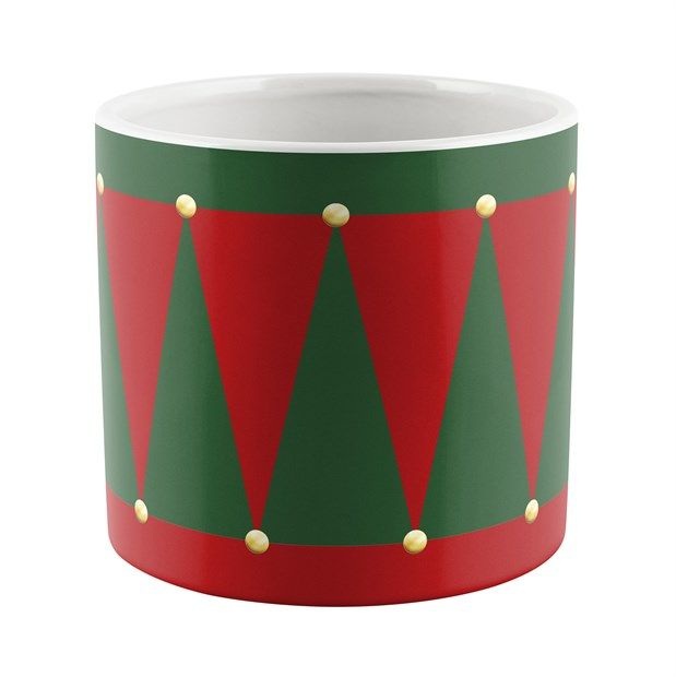 Xmas. Vasi Ceramica. Tamburo D15 H14cm - Red Green
