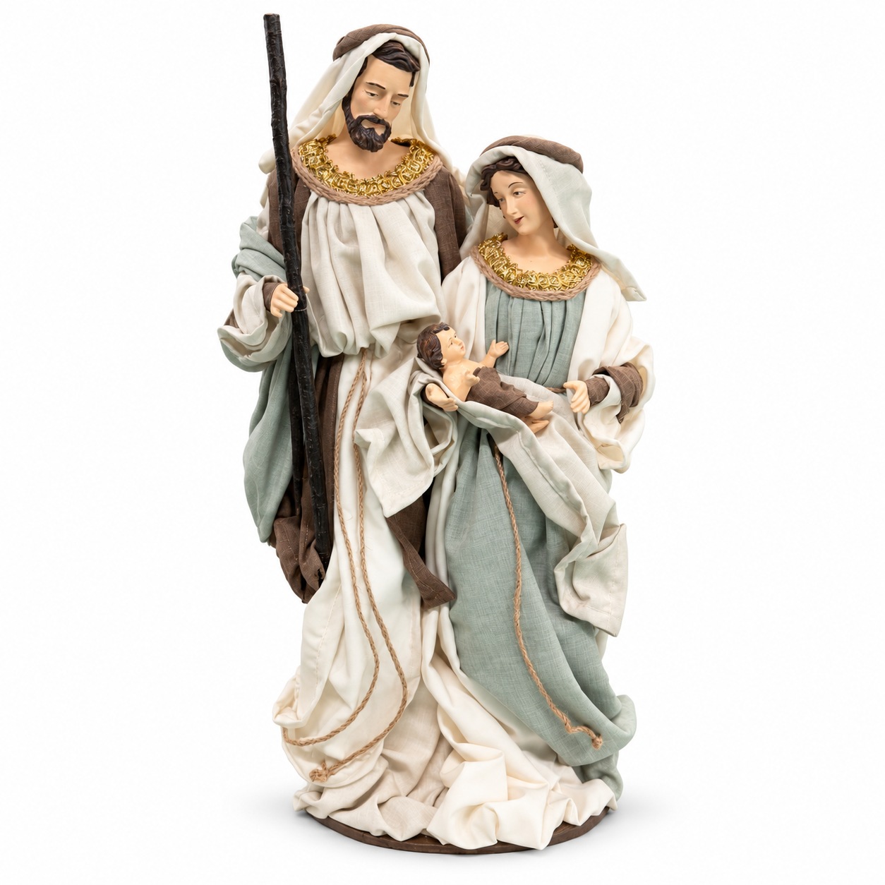 Xmas. Natività H47cm Su Base - Grey Cream