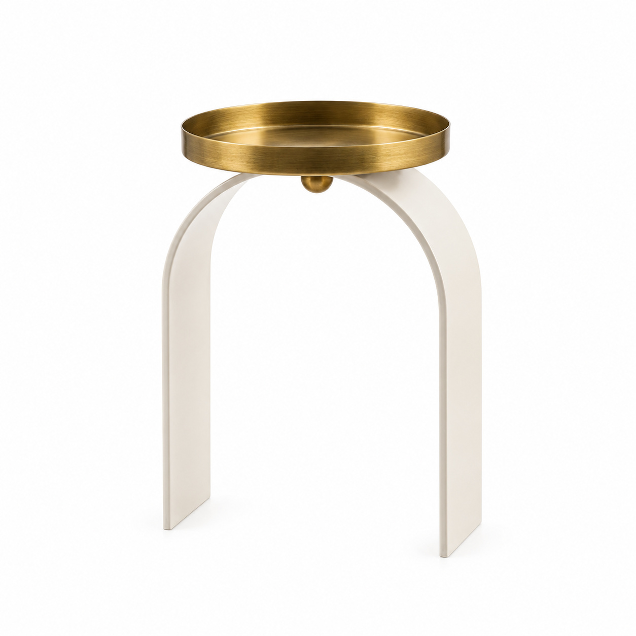 Wedd. Portacandela Metal H20 D12cm - Avorio Oro