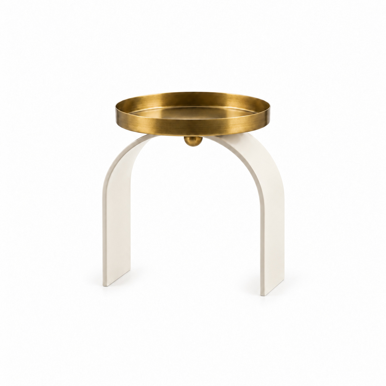 Wedd. Portacandela Metal H15 D12cm - Avorio Oro