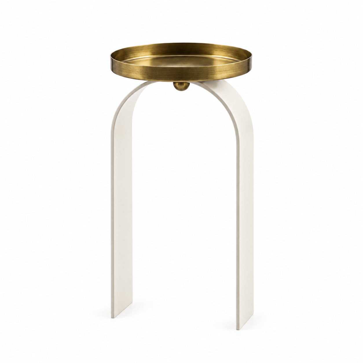 Wedd. Portacandela Metal H25 D12cm - Avorio Oro