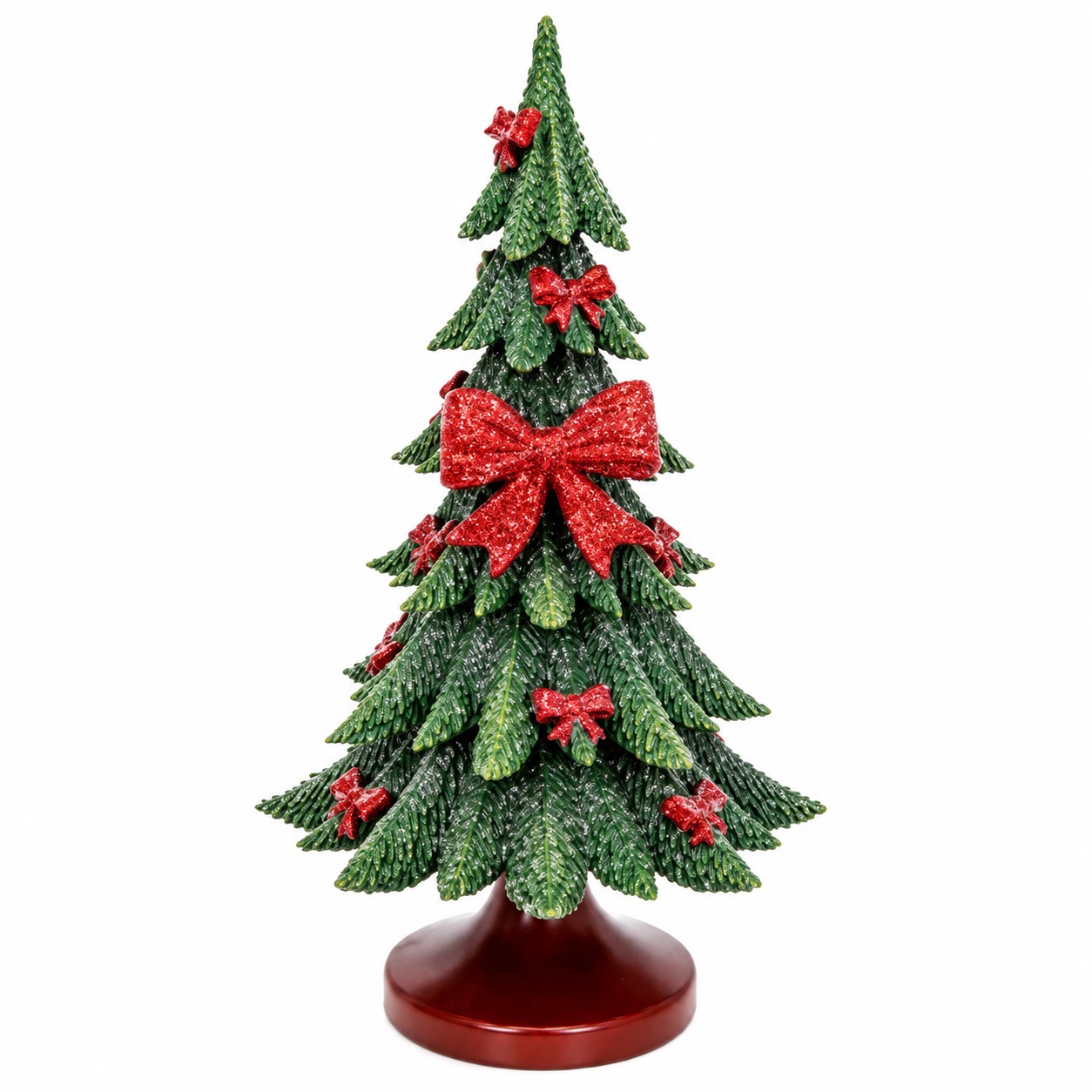 Xmas. Albero Natale Resina Con Fiocchi 13x13x25cm