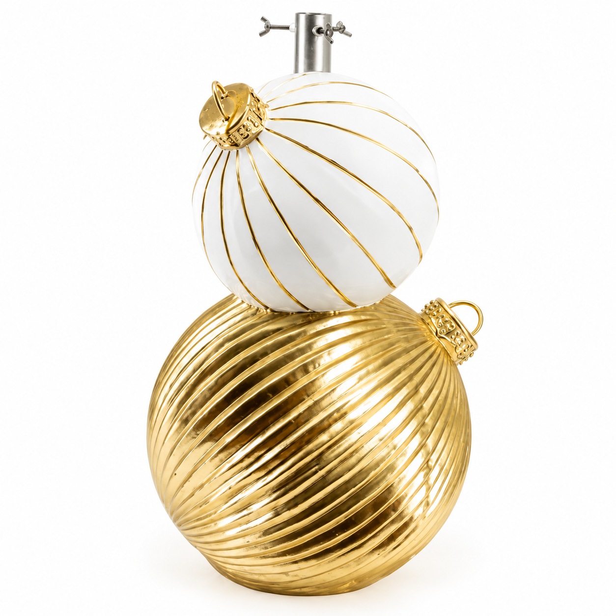 Xmas. Base Albero 2 Sfere D44 H67cm - Bianco Oro