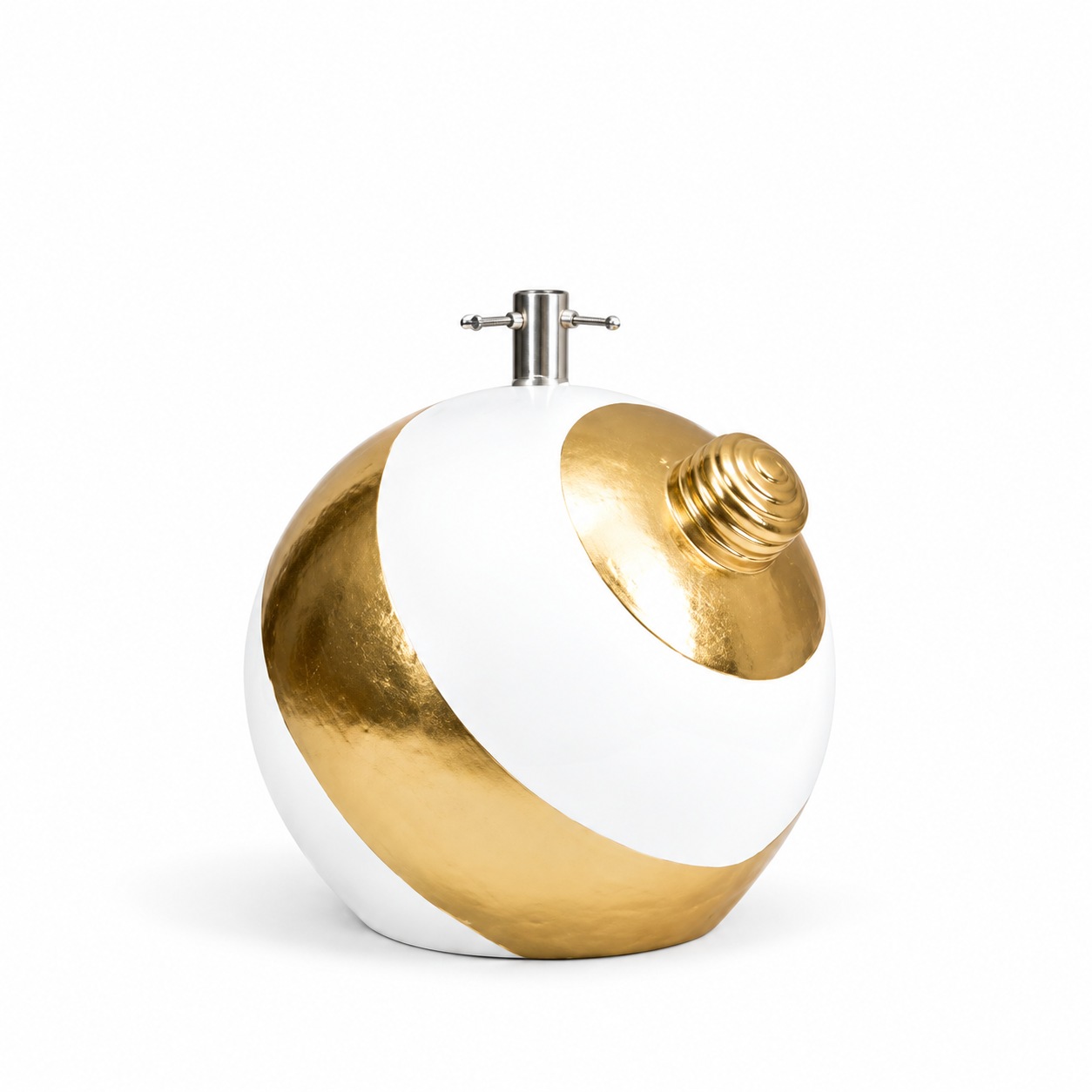 Xmas. Base Albero Sfera D.44cm Fasce Bianco Oro