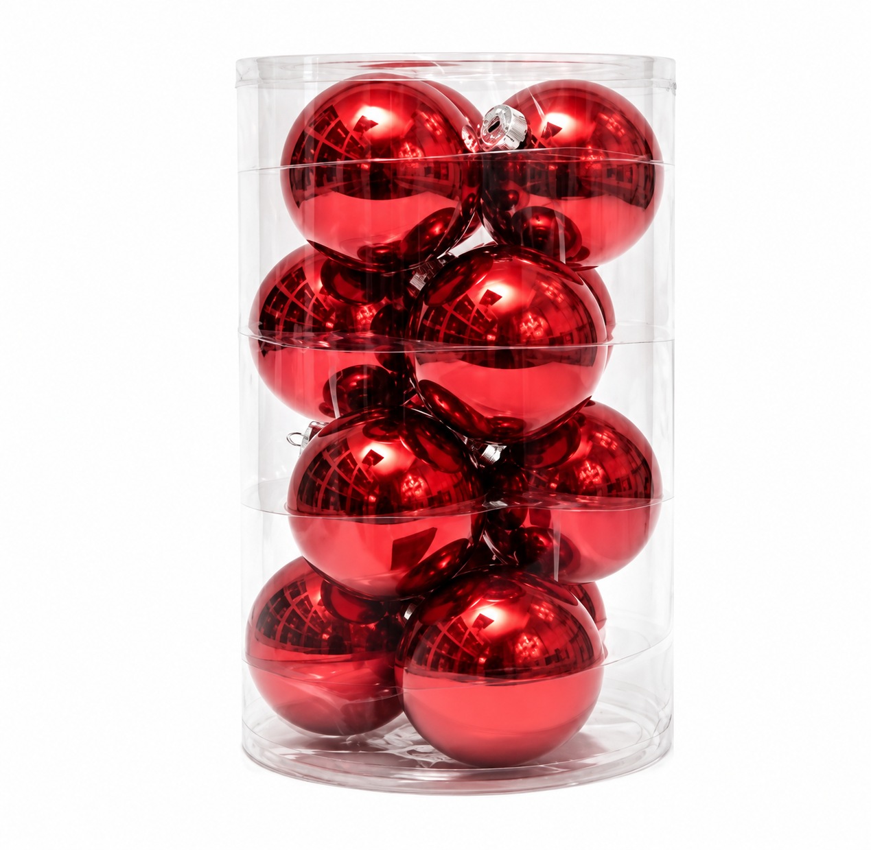 Xmas. Box 12 Sfere Vetro D.10cm - Rosso