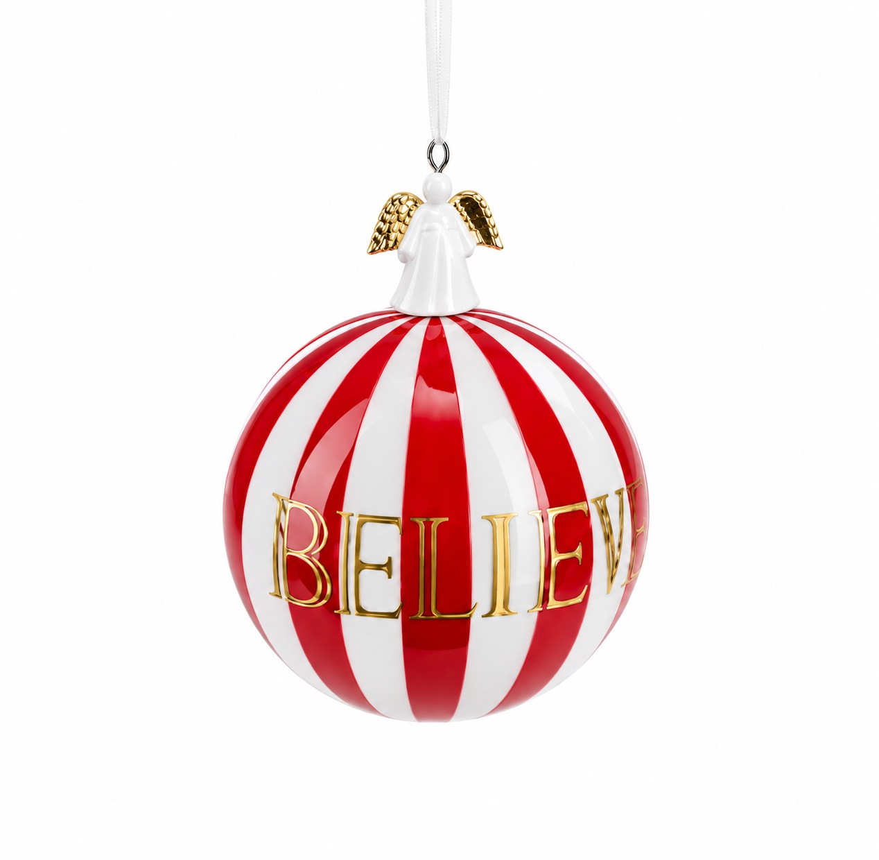 Xmas. Box Sfera 10cm Luxury Angelo - Rosso