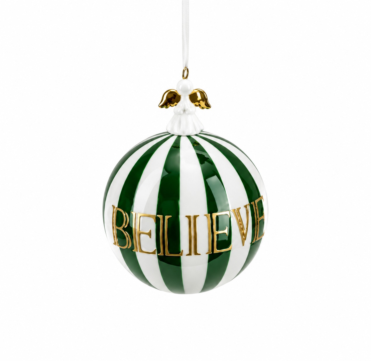 Xmas. Box Sfera 10cm Luxury Angelo - Verde