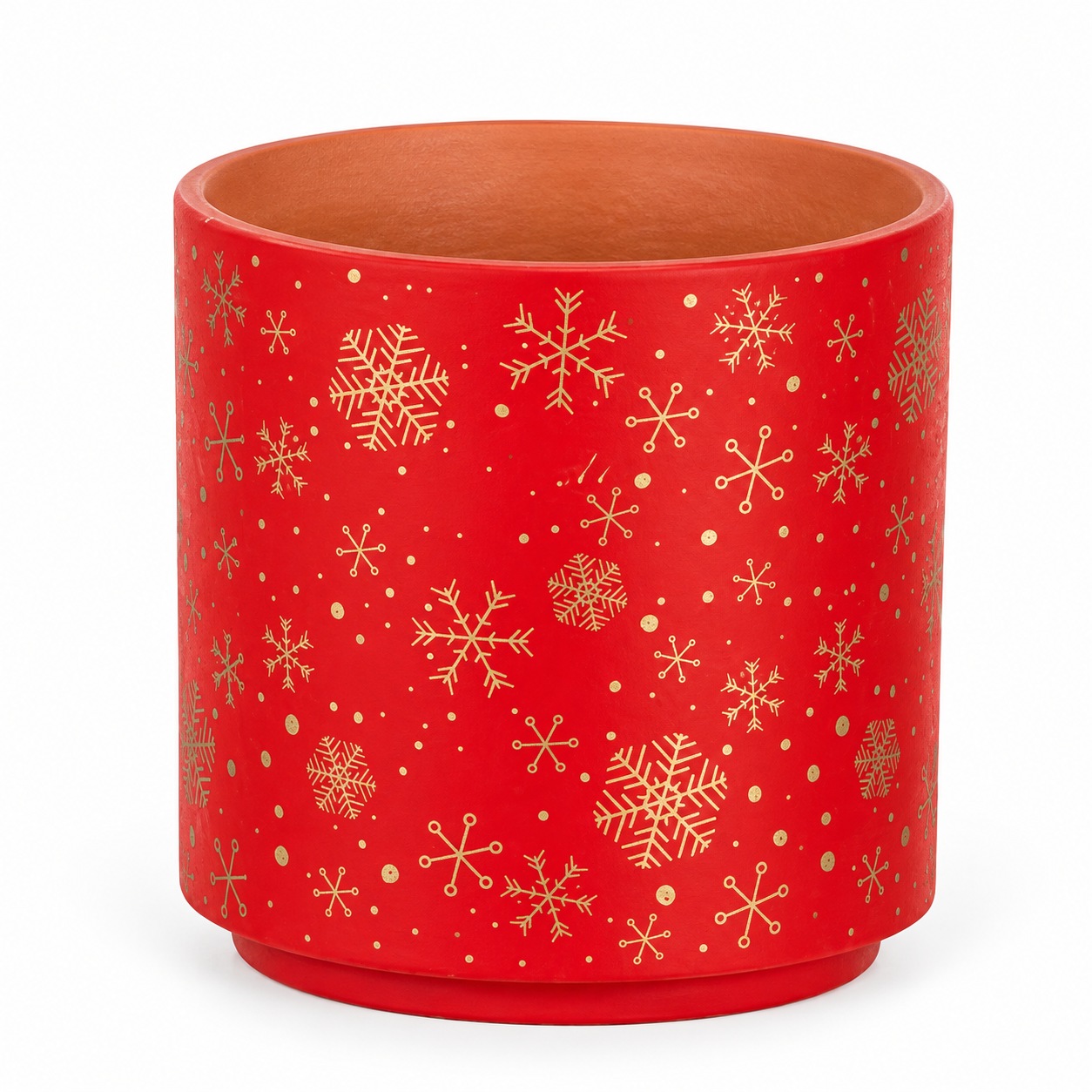 Xmas. Caspo' T.cotta Fiocchi Neve D13 H13cm - Red