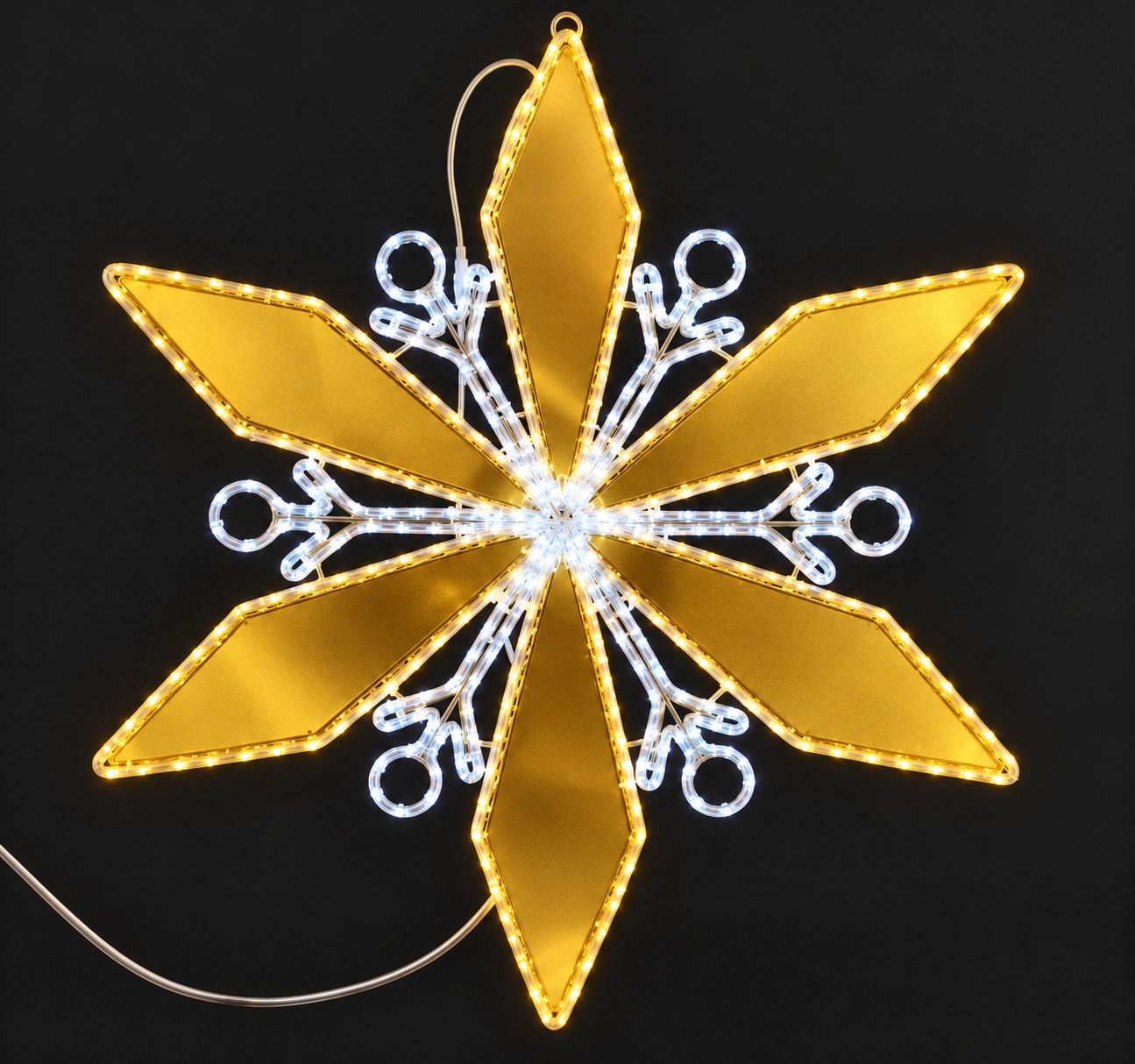 Xmas. Fiore Led Bianco Caldo E Freddo 85x98cm