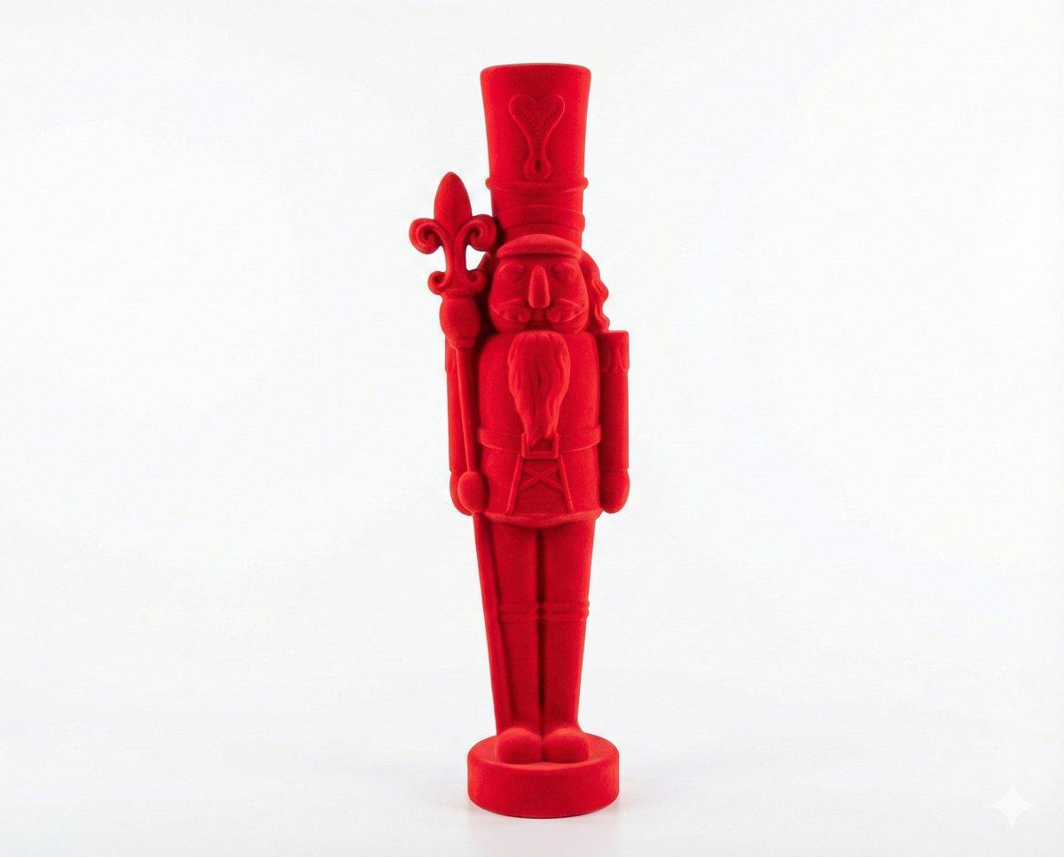Xmas. Schiaccianoci In Velluto 78cm - Rosso