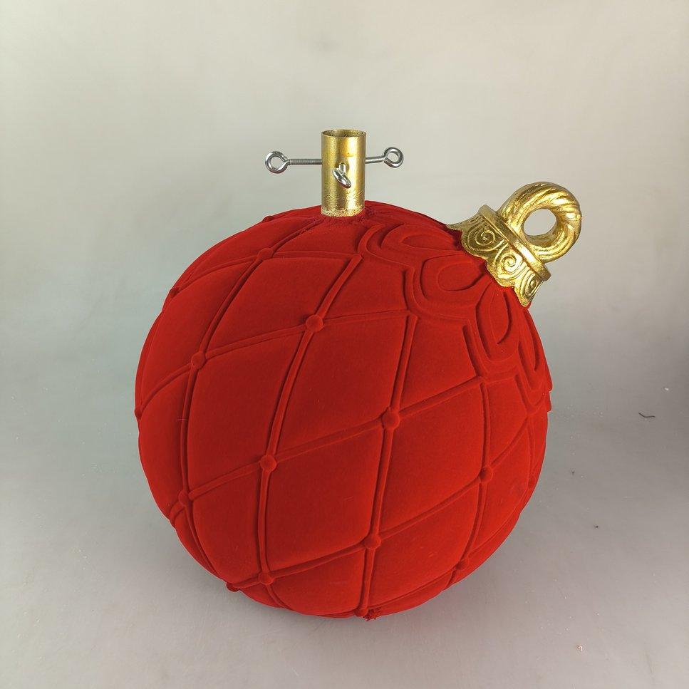 Xmas. Base Albero Sfera Velluto 42x40x43cm - Rosso