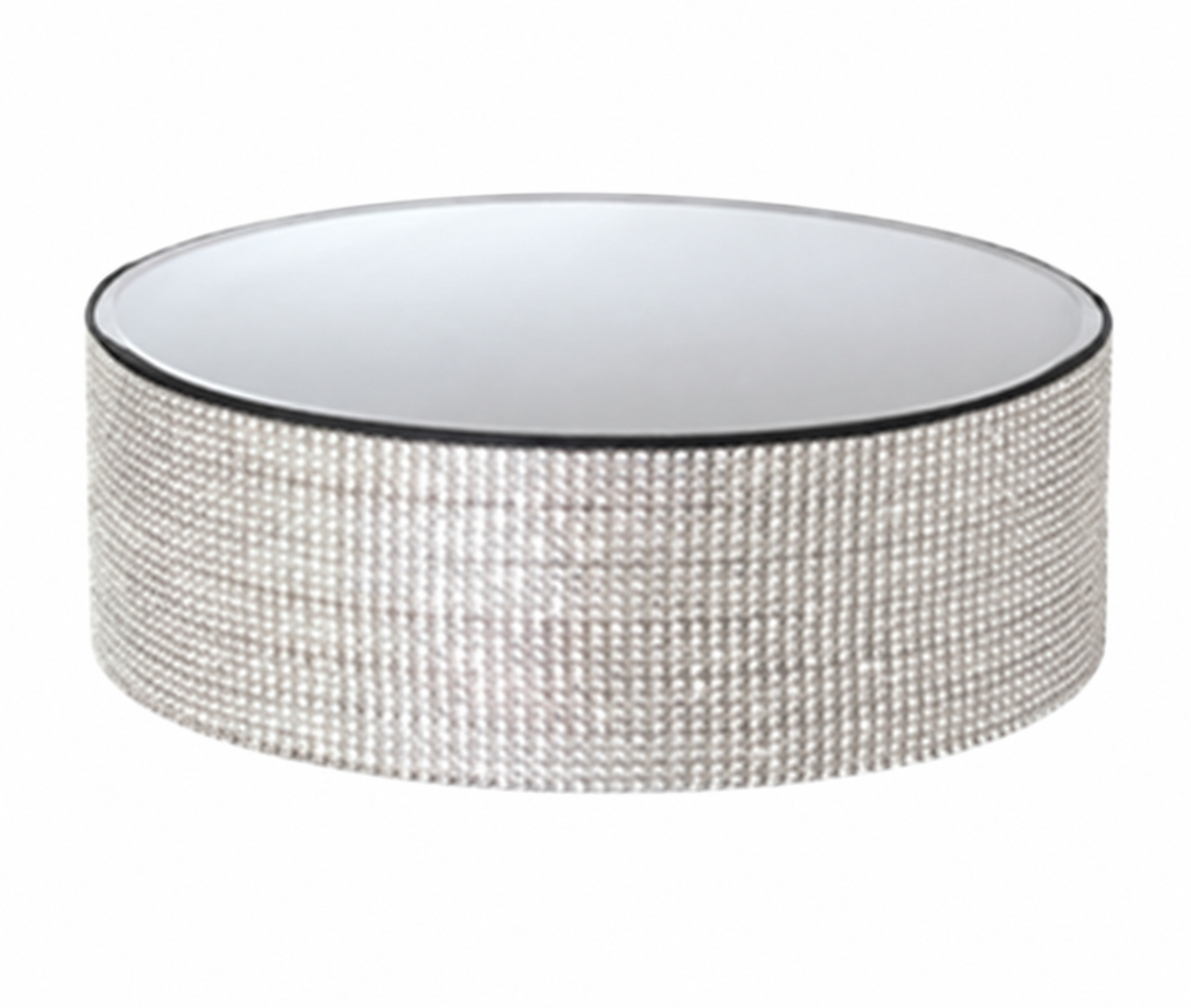 Wedd. Specchio Tondo Bordo Strass 25x25h.12cm