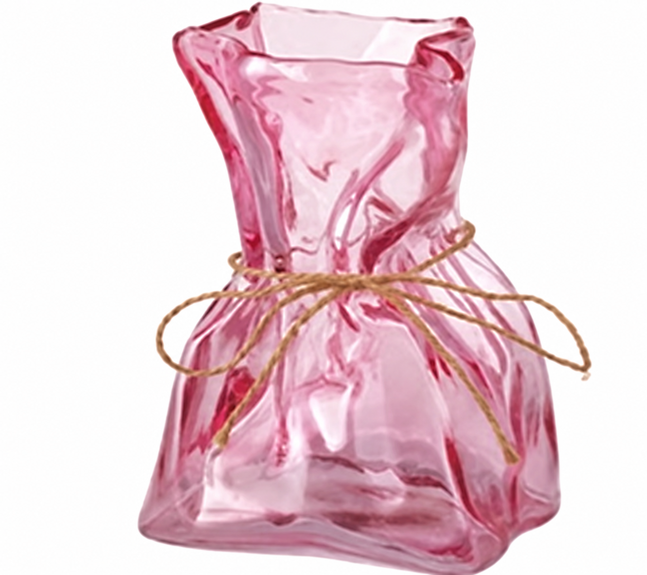 Wedd. Vaso Vetro Ondulato D.10 H.14.5cm - Rosa