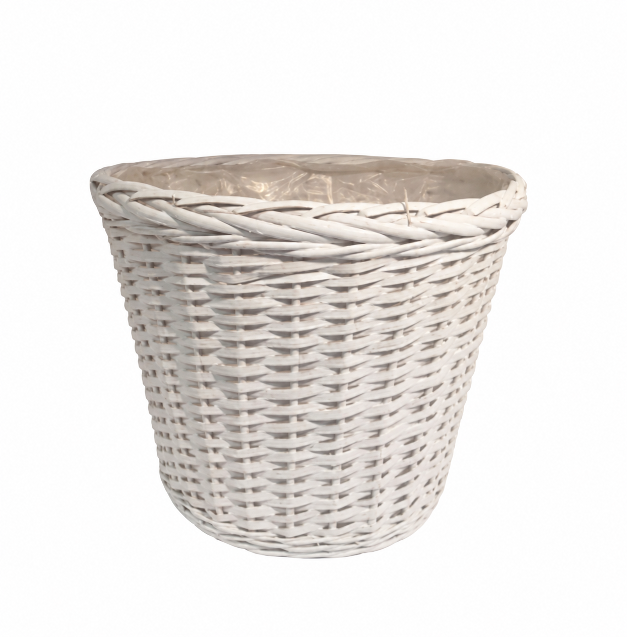 Cesti Caspò. Bor. Treccia Bianco D.20 H.17,5cm