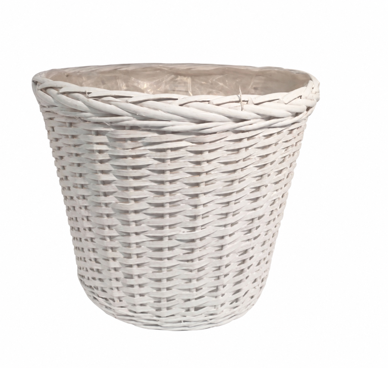 Cesti Caspò. Bor.treccia Bianco D29h26 B. D19.5cm