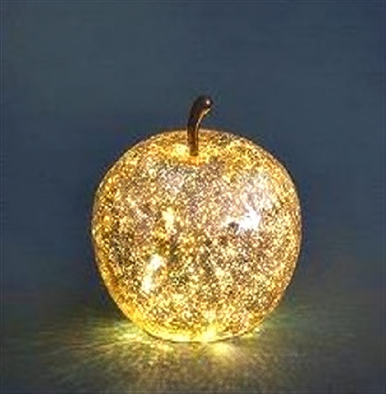 Xmas. Mela Vetro D.17cm 20 Led - Gold