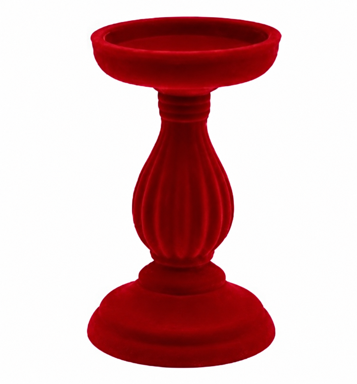 Xmas. Portacandela Velluto 10x10x17cm - Red