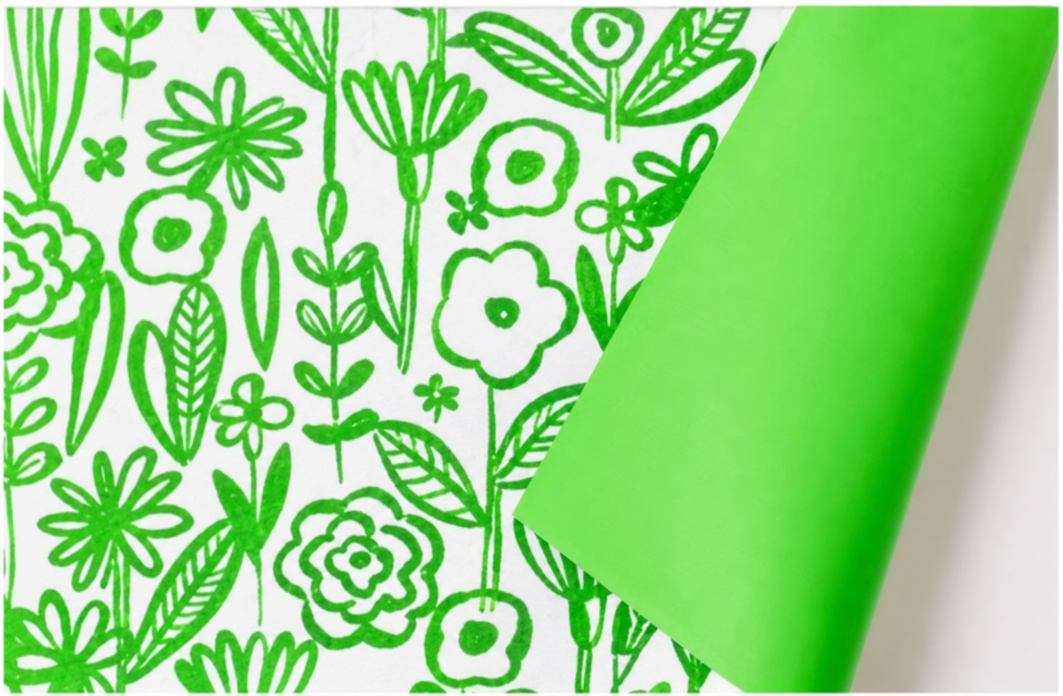 Rotolo Bob. Flowers Verde Cm100 X 25m - 2lati